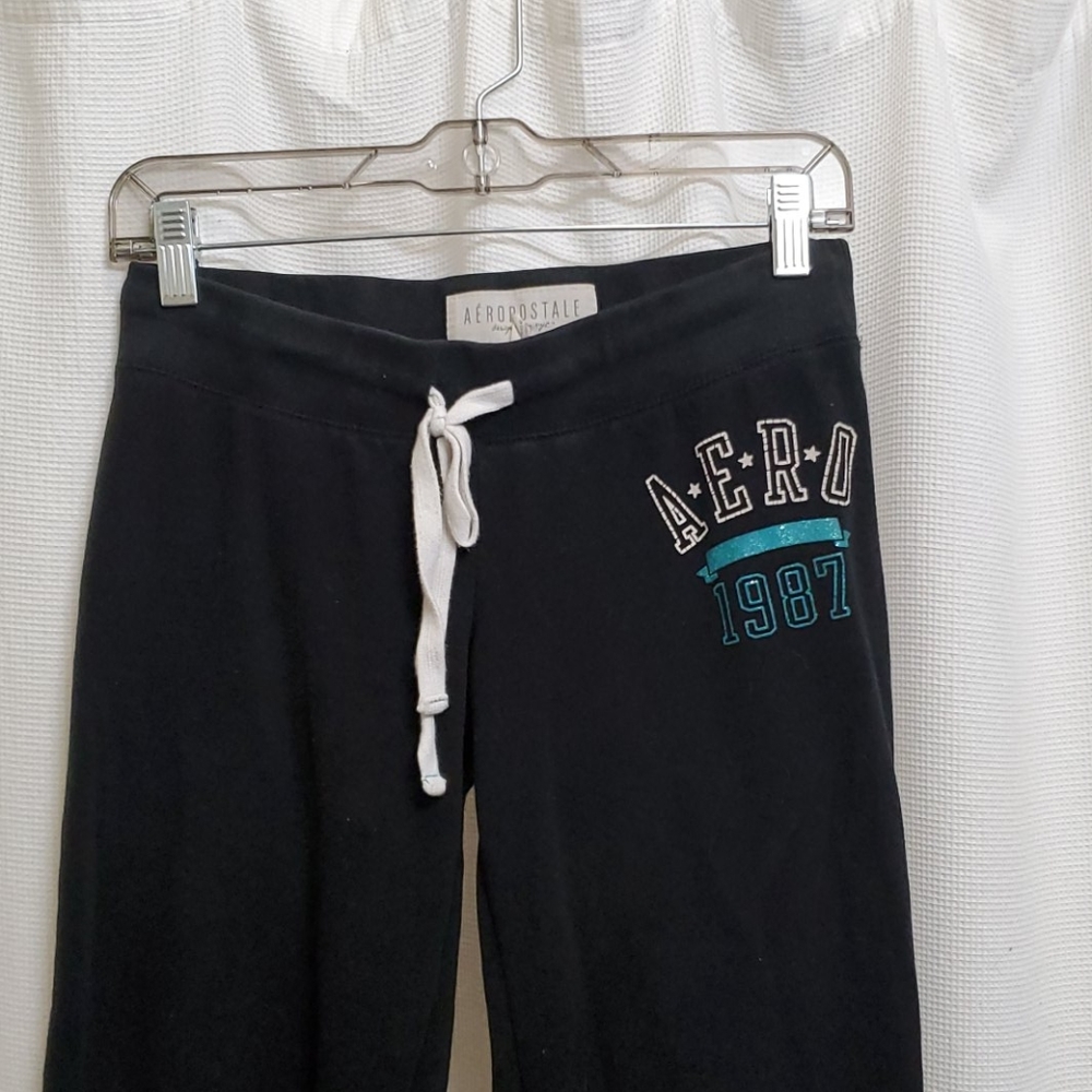 Aeropostale Black Glitter Yoga Pants